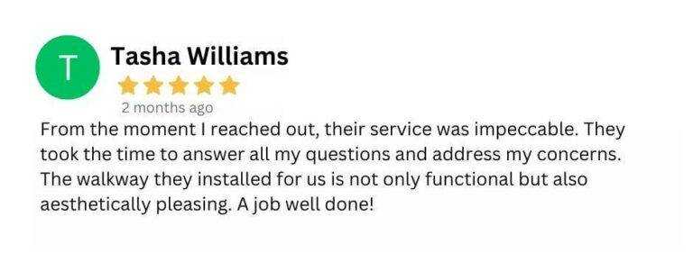 Customer review for Fayetteville Concrete Pros