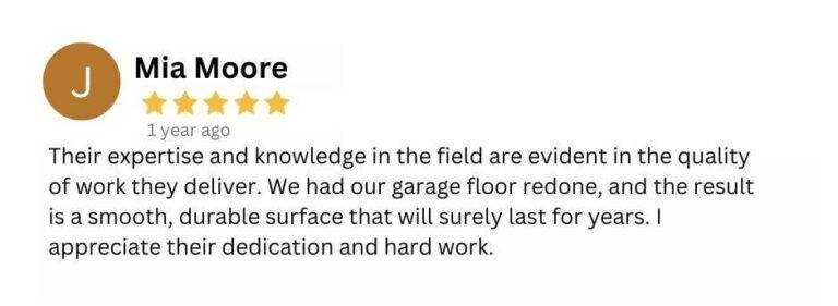 Customer review for Fayetteville Concrete Pros